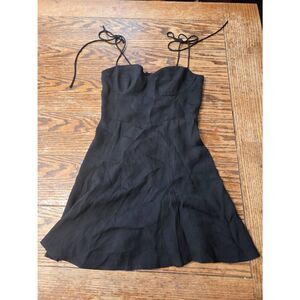 Reformation Black Saskia Dress Sz 0